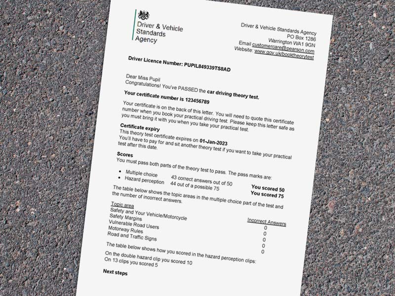 Pass Your DVSA Theory Test Certificate in the UK